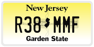 R38MMF license plate in New Jersey