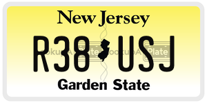 R38USJ license plate in New Jersey