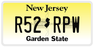 R52RPW license plate in New Jersey