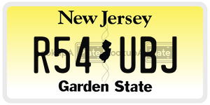R54UBJ  license plate in NJ