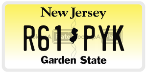 R61PYK  license plate in NJ