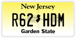 R62HDM license plate in New Jersey