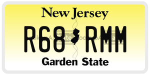 R68RMM license plate in New Jersey