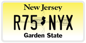 R75NYX license plate in New Jersey