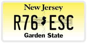 R76ESC license plate in New Jersey