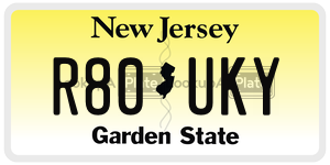 R80UKY license plate in New Jersey