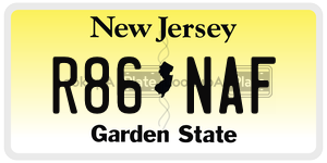 R86NAF license plate in New Jersey
