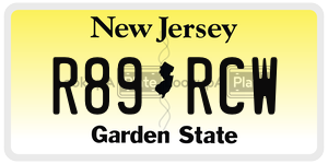R89RCW license plate in New Jersey