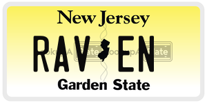 RAVEN license plate in New Jersey
