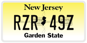 RZR49Z license plate in New Jersey