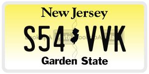 S54VVK license plate in New Jersey