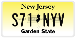 S71NYV  license plate in NJ