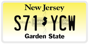 S71YCW  license plate in NJ