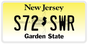 S72SWR  license plate in NJ