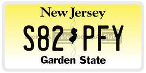 S82PFY  license plate in NJ