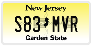 S83MVR license plate in New Jersey