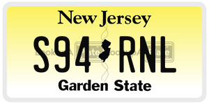 S94RNL license plate in New Jersey