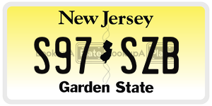 S97SZB  license plate in NJ
