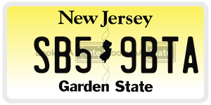SB59BTA license plate in New Jersey