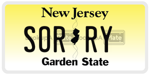 SORRY license plate in New Jersey