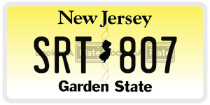SRT807 license plate in New Jersey