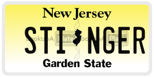 STINGER license plate in New Jersey