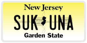 SUKUNA license plate in New Jersey