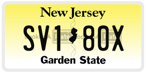 SV180X license plate in New Jersey