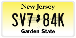 SV784K license plate in New Jersey