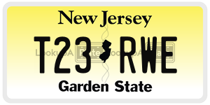 T23RWE license plate in New Jersey