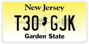 T30GJK license plate in New Jersey