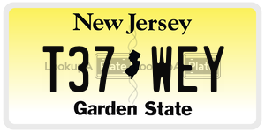 T37WEY license plate in New Jersey