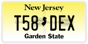 T58DEX  license plate in NJ