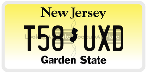 T58UXD license plate in New Jersey