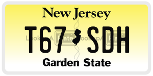T67SDH license plate in New Jersey
