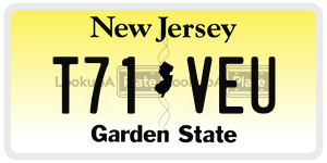 T71VEU license plate in New Jersey