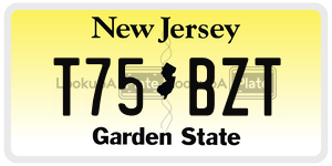 T75BZT license plate in New Jersey