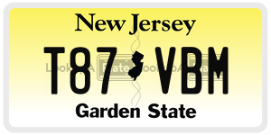 T87VBM license plate in New Jersey