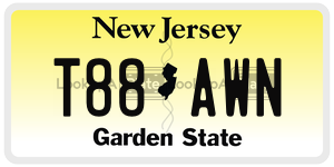 T88AWN license plate in New Jersey