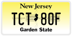 TCT80F  license plate in NJ