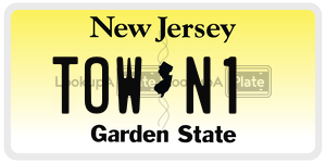 TOWN1  license plate in NJ