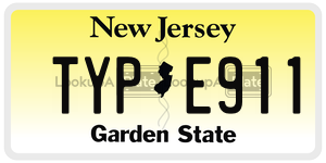 TYPE911  license plate in NJ