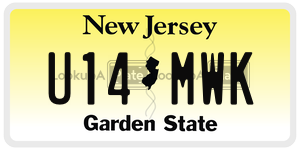 U14MWK license plate in New Jersey