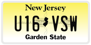 U16VSW  license plate in NJ