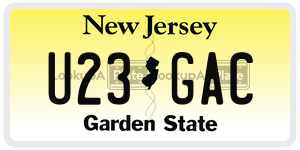 U23GAC license plate in New Jersey