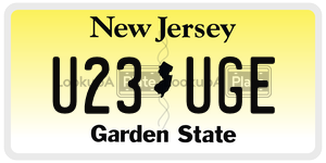 U23UGE license plate in New Jersey
