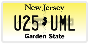 U25UML  license plate in NJ