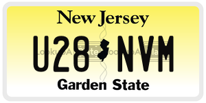 U28NVM license plate in New Jersey