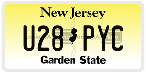 U28PYC license plate in New Jersey