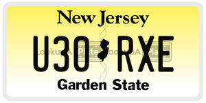 U30RXE  license plate in NJ